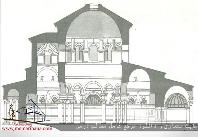 تصویر 47 – نقشه و مقطع کلیسای سانتاکوستانتسا- رم –حدود 350ب.م