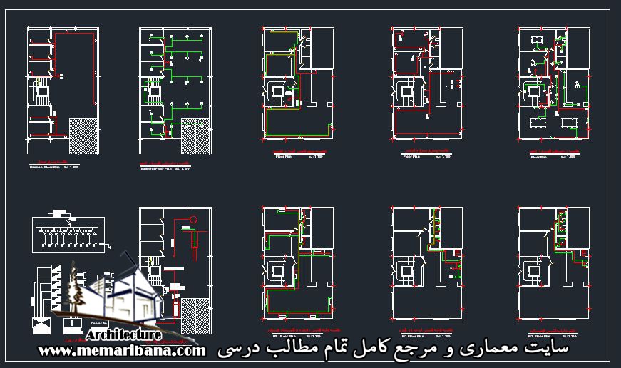 دانلود طراحی نقشه ساختمان مسکونی تاسیسات(برق و مکانیک)