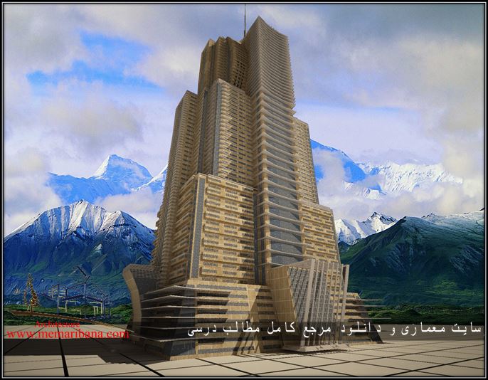 دانلود نقشه اتوکدی برج تجاری، ادرای ،مسکونی همراه با رندر تریدی مکس
